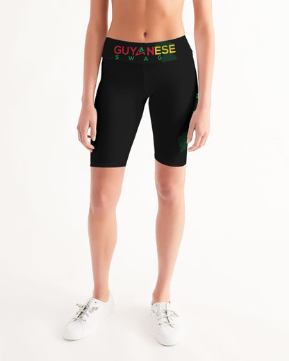 Guyanese Swag Guyana Map Women's Mid-Rise Bike Shorts