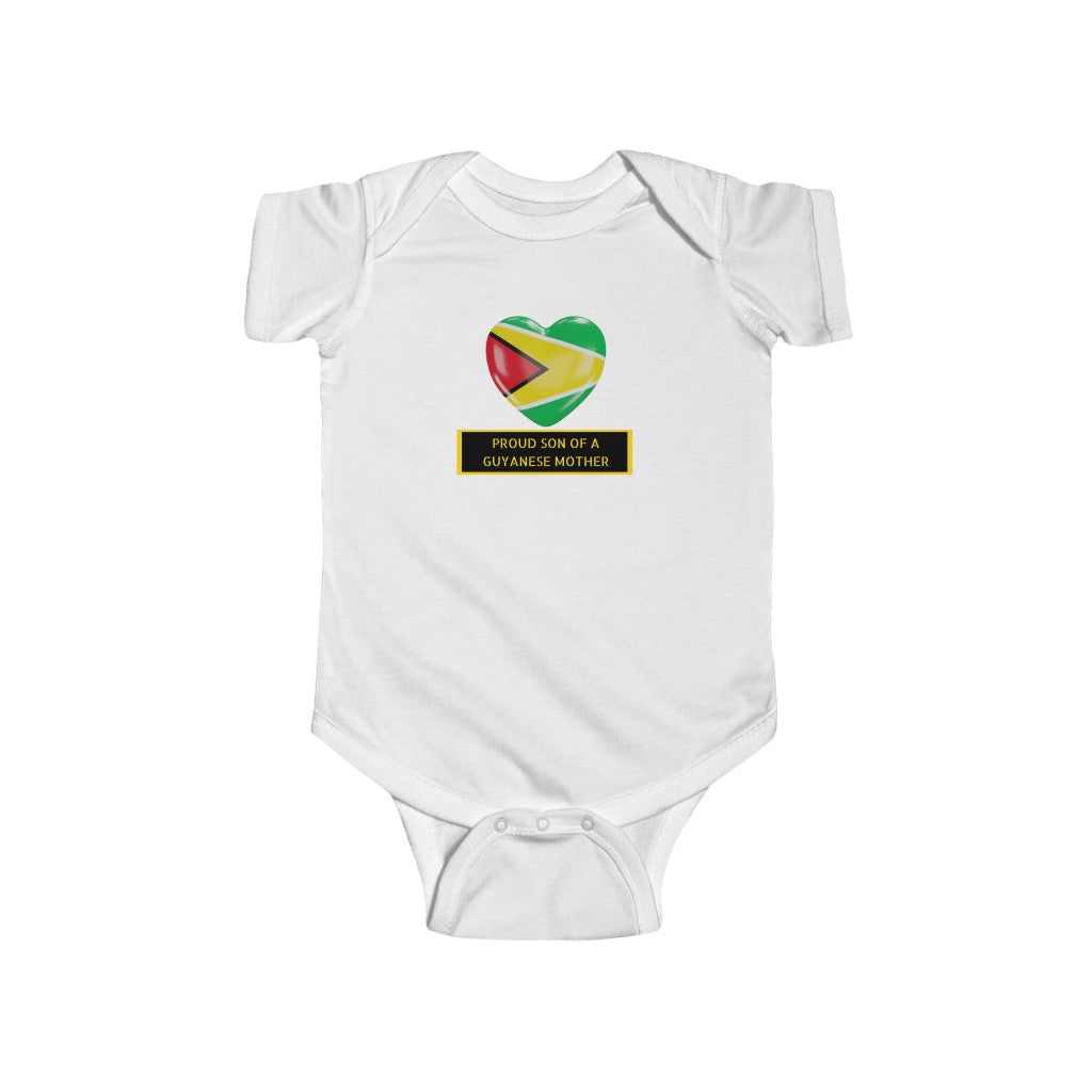 Heart Guyana Flag Infant Fine Jersey Bodysuit