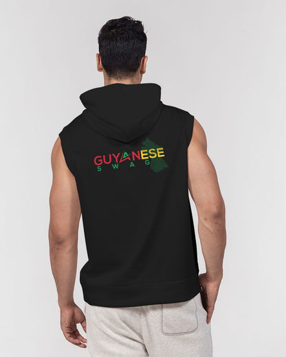 Guyanese Swag Guyana Map Premium Men Heavyweight Sleeveless Hoodie