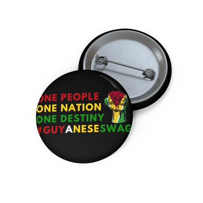 Guyana Motto Guyanese Flag Peace Fist Pin Buttons.