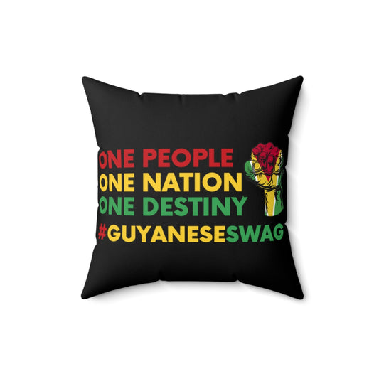 One People One Nation One Destiny Spun Polyester Square Pillow
