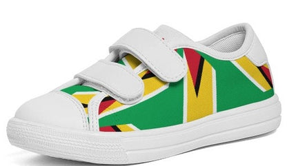 Guyana Flag Artistic Kids Velcro Sneaker - Durable & Comfy