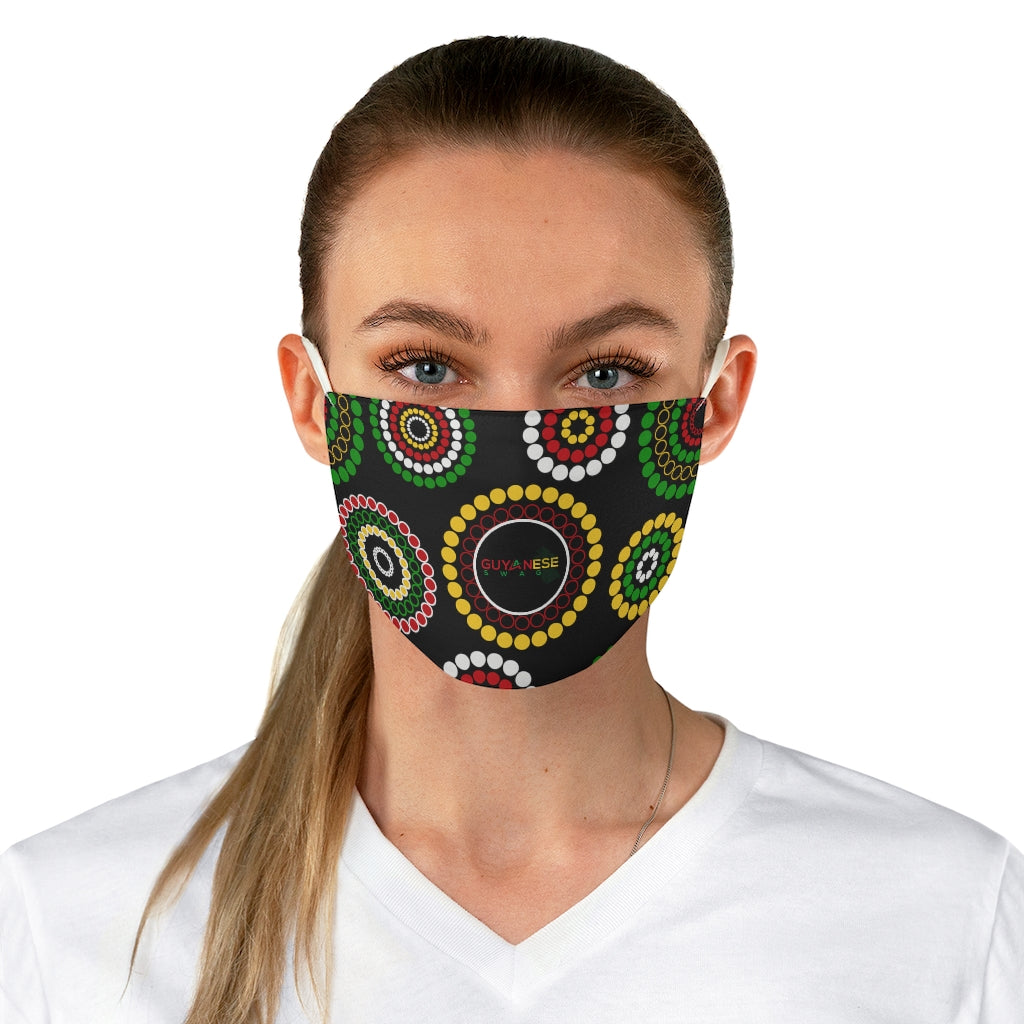 Guyanese Swag Floral Ice Gold Green Fabric Face Mask.