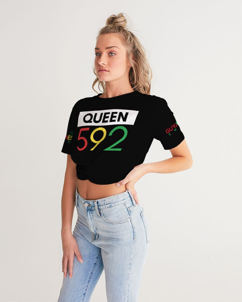592 Guyanese Swag Women's Twist-Front Cropped Tee