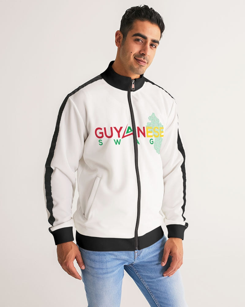 Guyanese Swag Guyana Map Logo Men's Stripe-Sleeve Track Jacket