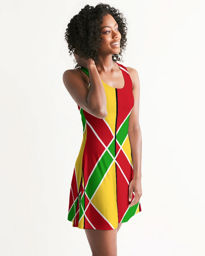 Guyanese Swag Ice Gold Green Women's Racerback Dress