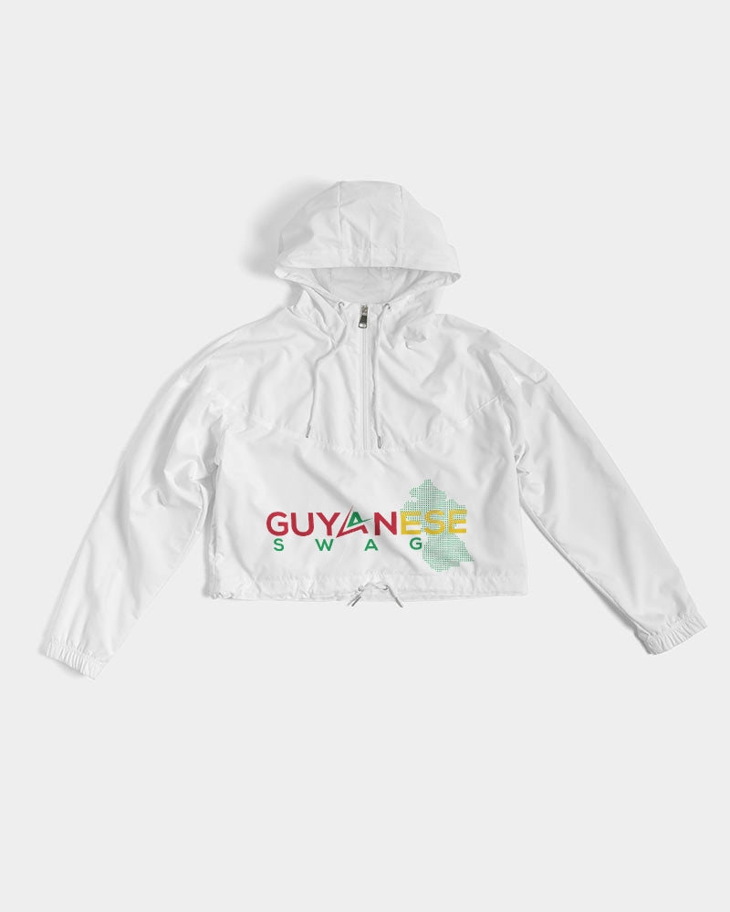 Guyanese Swag Guyana Map Women's Cropped Windbreaker Jacket