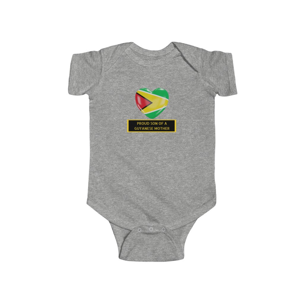 Heart Guyana Flag Infant Fine Jersey Bodysuit.