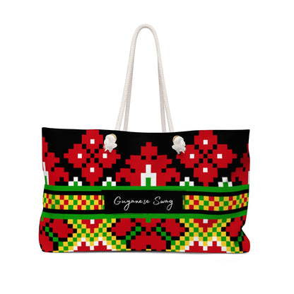 Guyanese Swag Abstract Ice Gold Green Weekender Bag