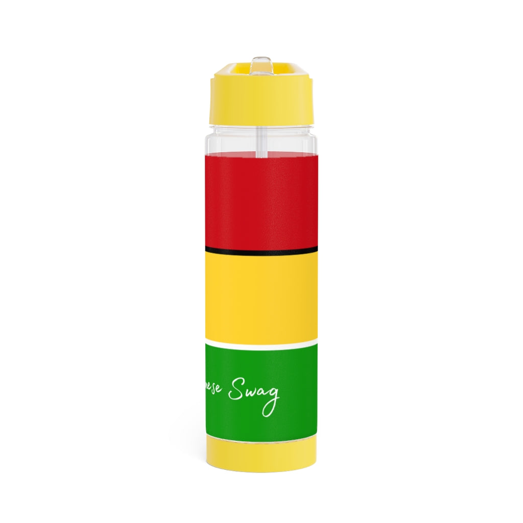 Guyanese Swag Ice, Gold & Green Infuser Water Bottle.