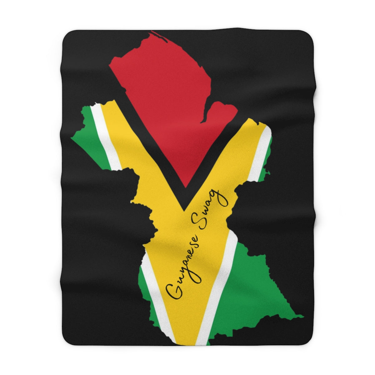 Guyana Flag Guyana Map Sherpa Fleece Blanket.