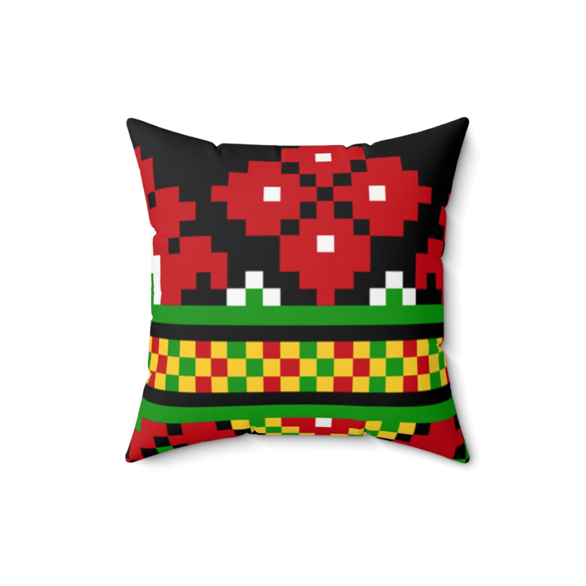Guyanese Swag Abstract Ice Gold Green Spun Polyester Square Pillow.