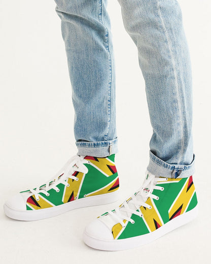 Guyanese Swag Abstract Men's High-top Canvas Sneakers