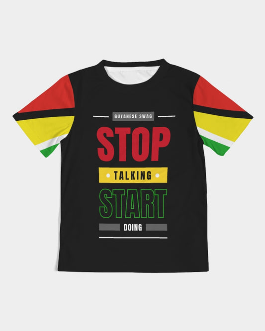Guyanese Swag™ Stop Talking And Start Doing Unisex Kids Short Sleeve Tee