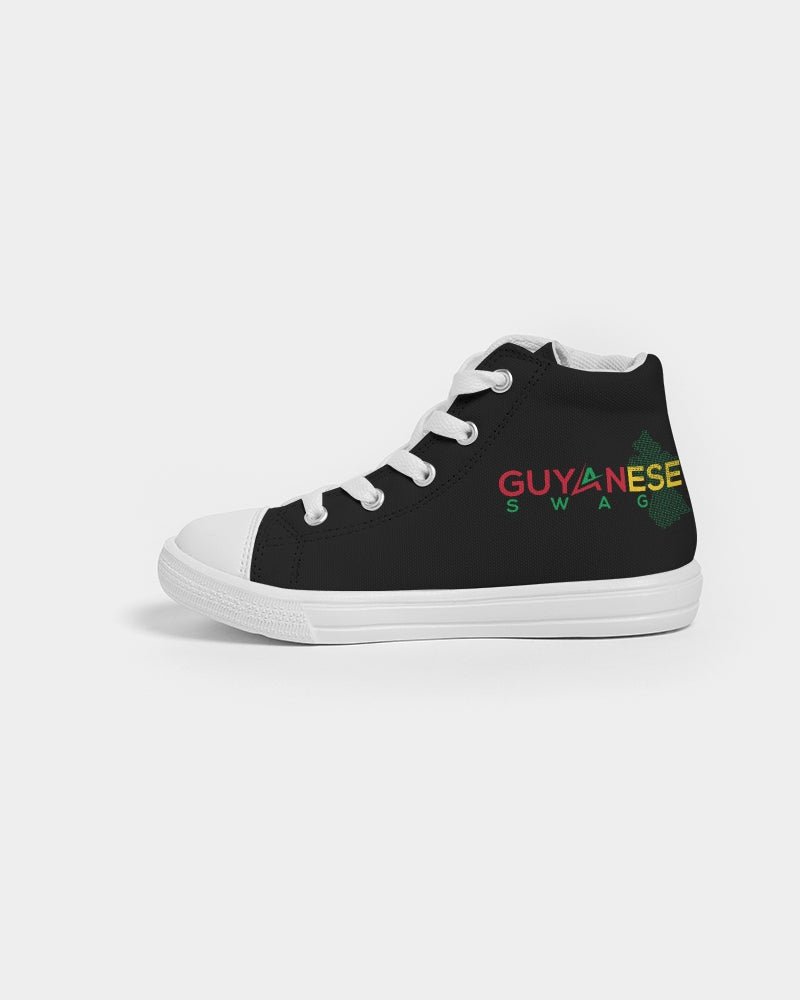 Guyanese Swag Guyana Map Unisex Hightop Canvas Sneakers (Black)