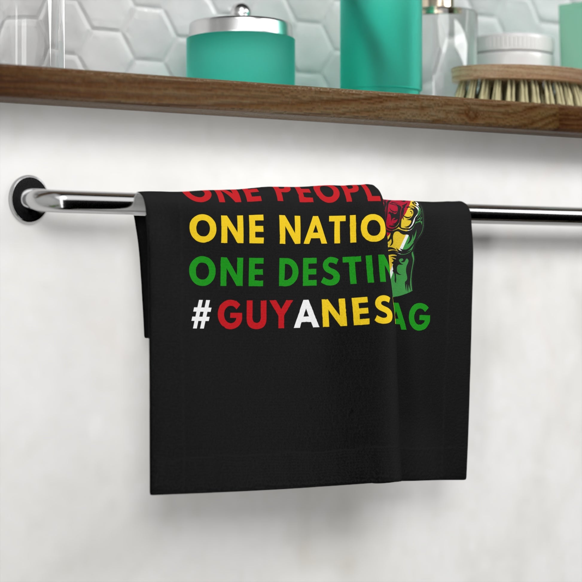 Guyana One People One Nation One Destiny Hand Towel Face Towel.