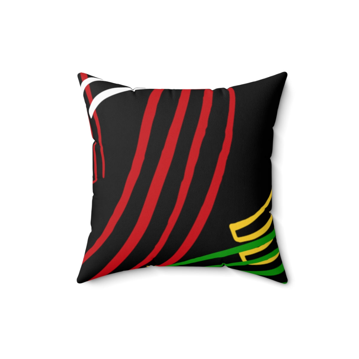 Guyanese Swag Ice Gold Green Abstract Art Spun Polyester Square Pillow.