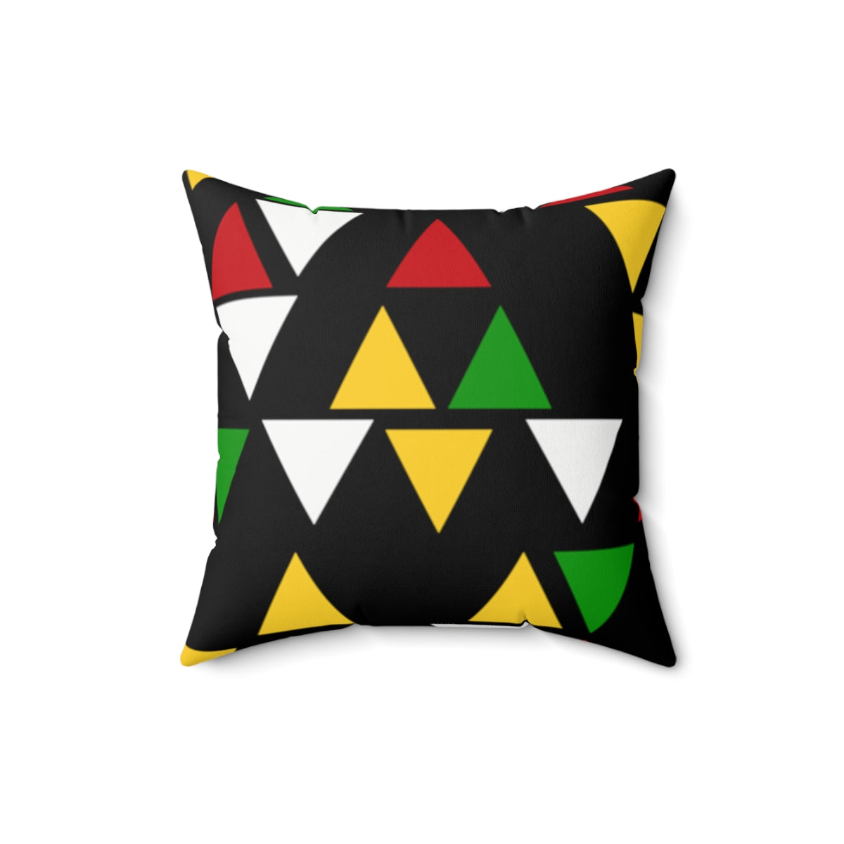 Guyanese Swag Triangle Ice Gold Green Spun Polyester Square Pillow.