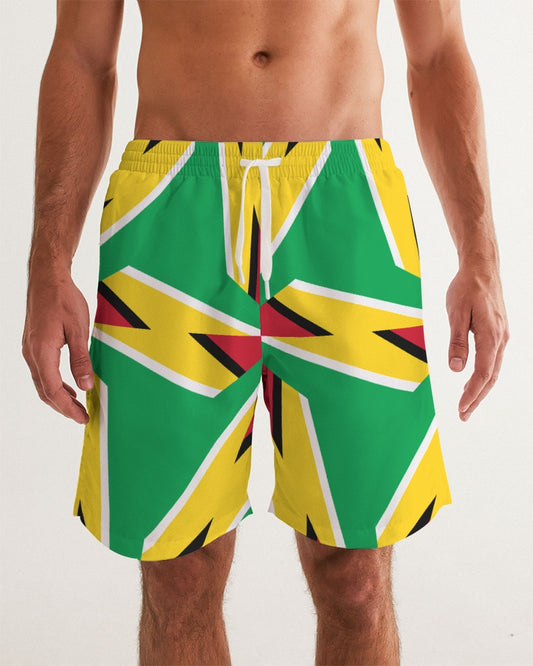 Abstract Guyana Flag Men's Swim Trunk