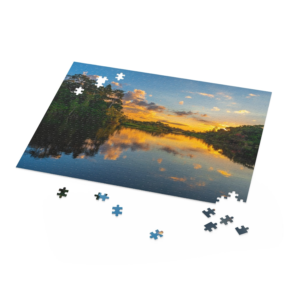 Guyana Amazon River Sunset 252 Piece Puzzle (120, 252, 500-Piece).