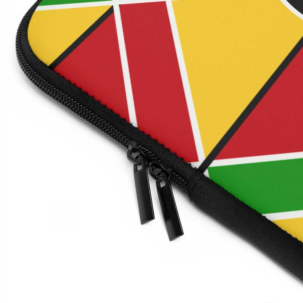 Guyanese Swag Abstract Ice Gold Green Laptop Sleeve.