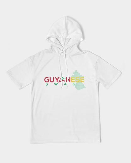 Guyanese Swag Guyana Map Logo Men's Premium Heavyweight Short Sleeve Hoodie