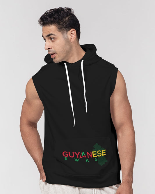 Guyanese Swag Guyana Map Premium Men Heavyweight Sleeveless Hoodie