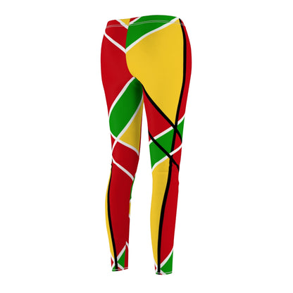 Guyanese Swag Ice Gold Green Women's Casual Leggings.