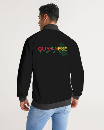 Guyanese Swag Guyana Map Men's Stripe-Sleeve Track Jacket