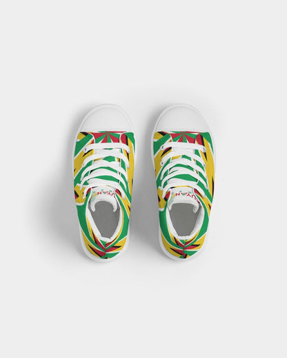 Abstract Guyana Flag Kids High-top Canvas Sneaker