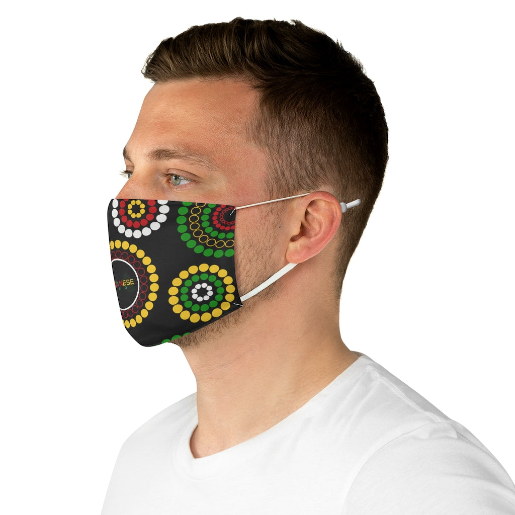 Guyanese Swag Floral Ice Gold Green Fabric Face Mask