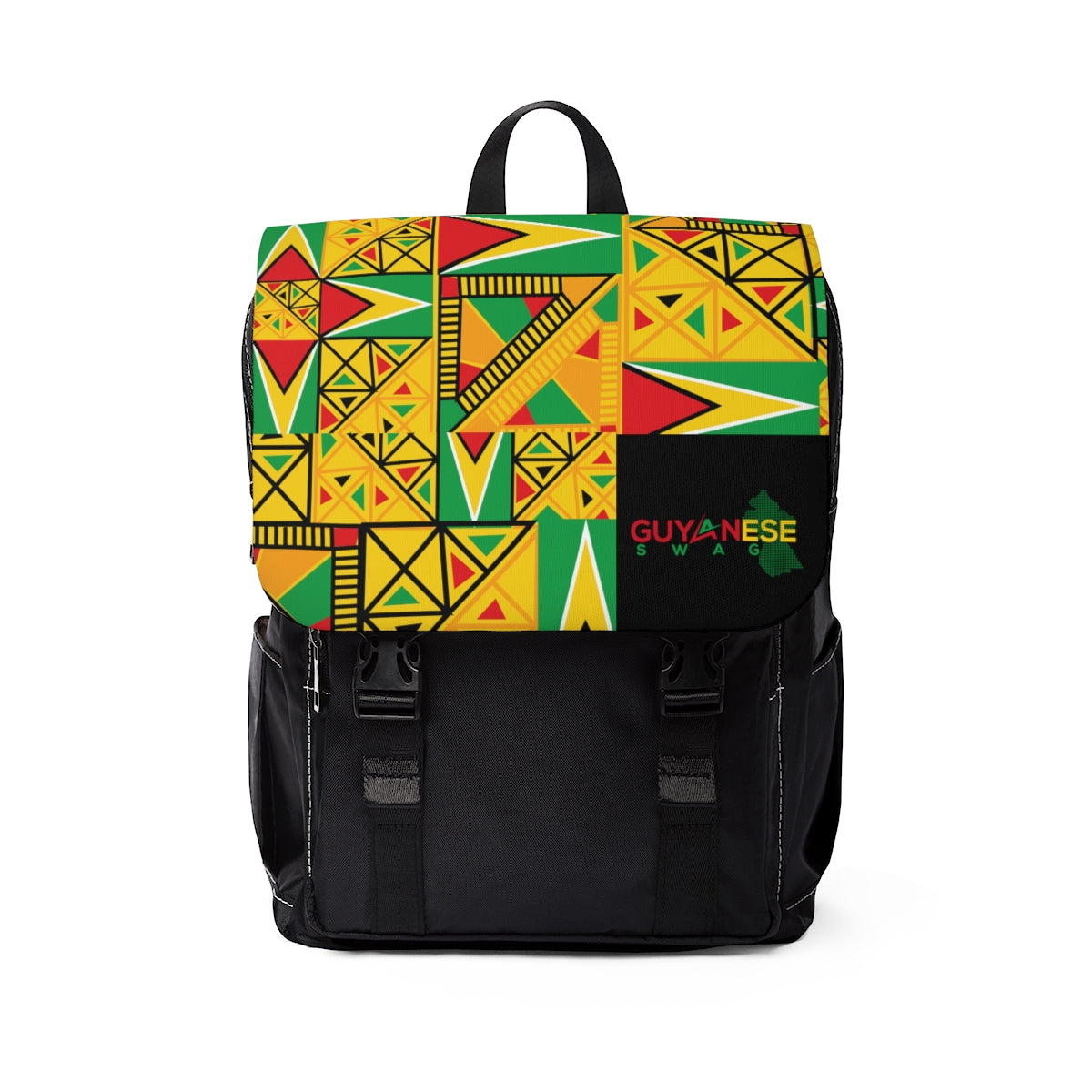 Guyanese Swag Tribal Print Casual Shoulder Backpack.