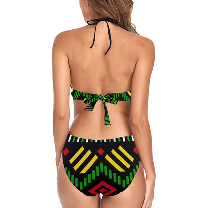 Ice Gold & Green Fringe One Piece Swimsuit for Women