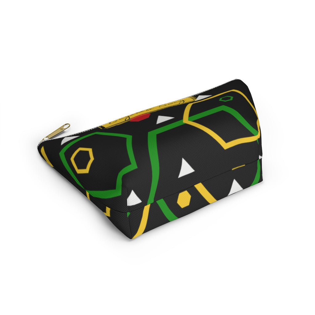 Guyanese Swag Ice Gold Green Accessory Pouch w T-bottom.