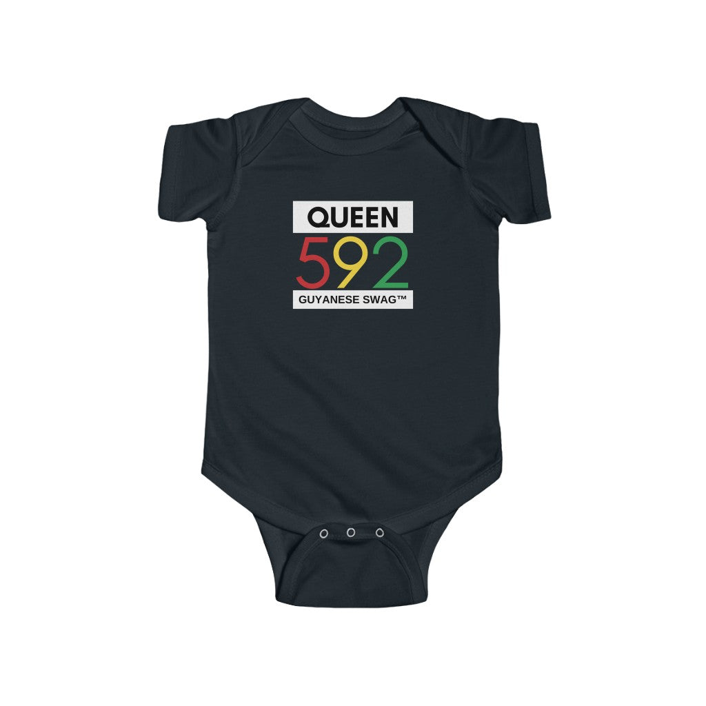Guyana International Area Code 592 Queen Infant Fine Jersey Bodysuit.