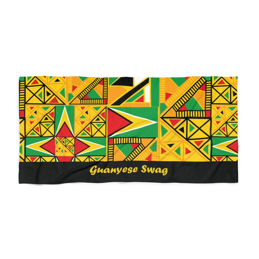 Guyanese Swag Guyana Tribal Print Beach Towel