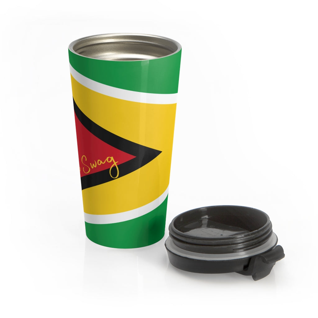 Guyana Flag Stainless Steel Travel Mug.