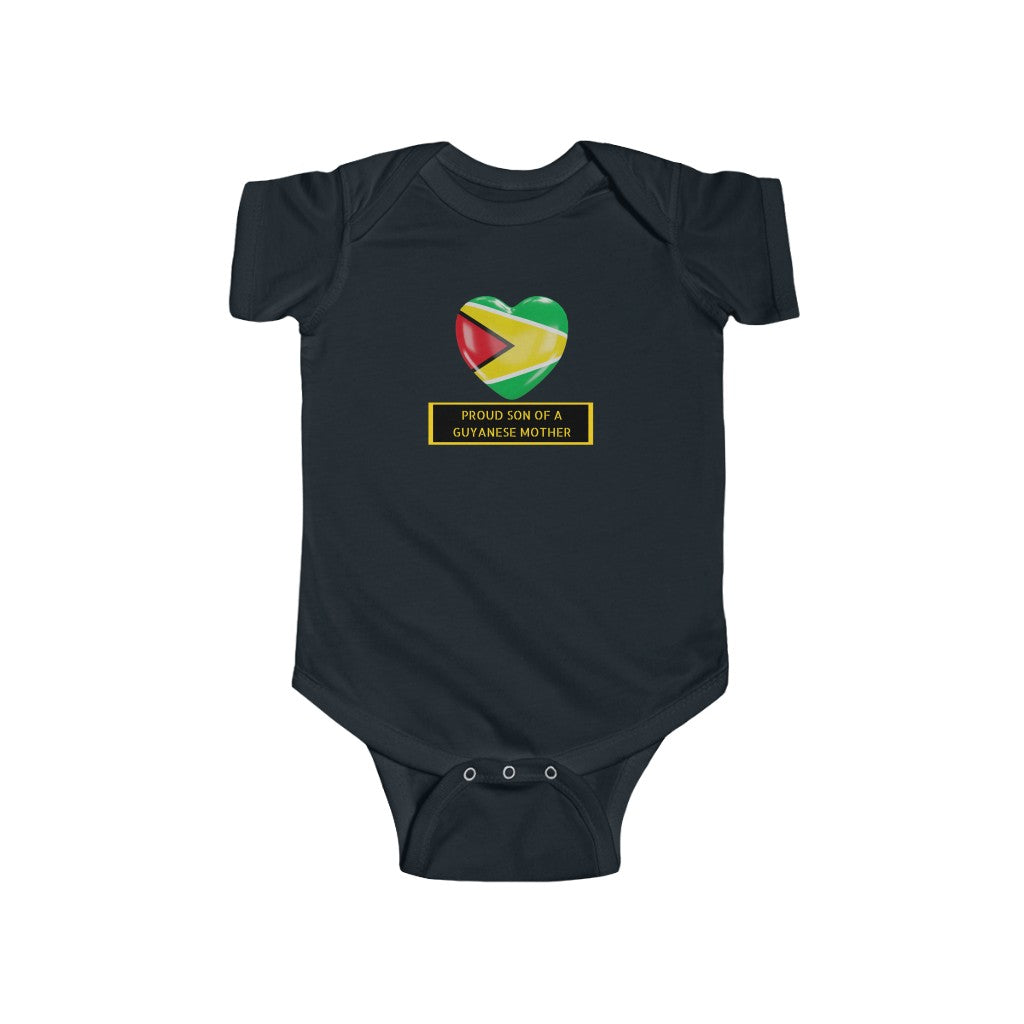 Heart Guyana Flag Infant Fine Jersey Bodysuit.