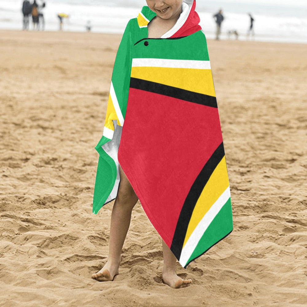 Guyana Flag Kids' Hooded Bath Towels