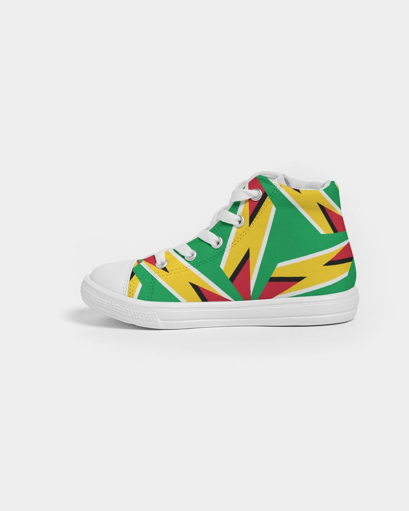 Abstract Guyana Flag Kids High-top Canvas Sneaker