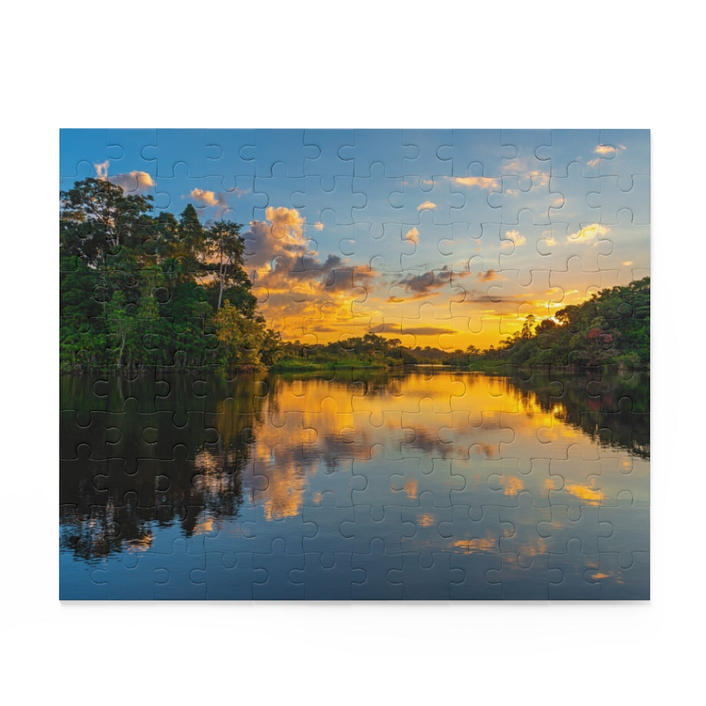 Guyana Amazon River Sunset 252 Piece Puzzle (120, 252, 500-Piece).
