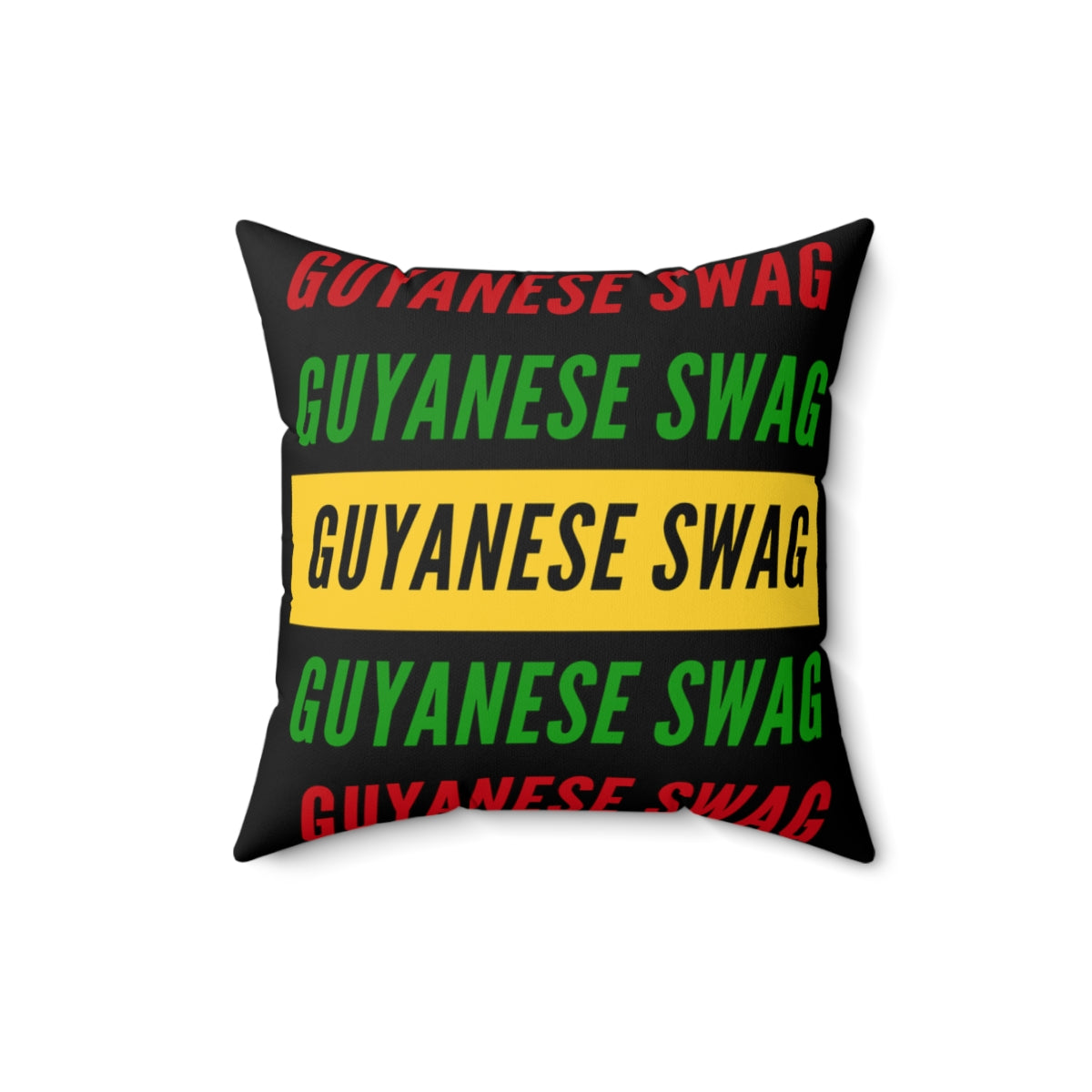 Guyanese Swag Spun Polyester Square Pillow.