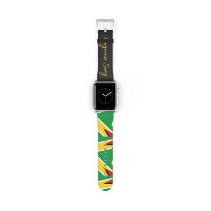 Guyanese Swag Abstract Guyana Flag Watch Band.
