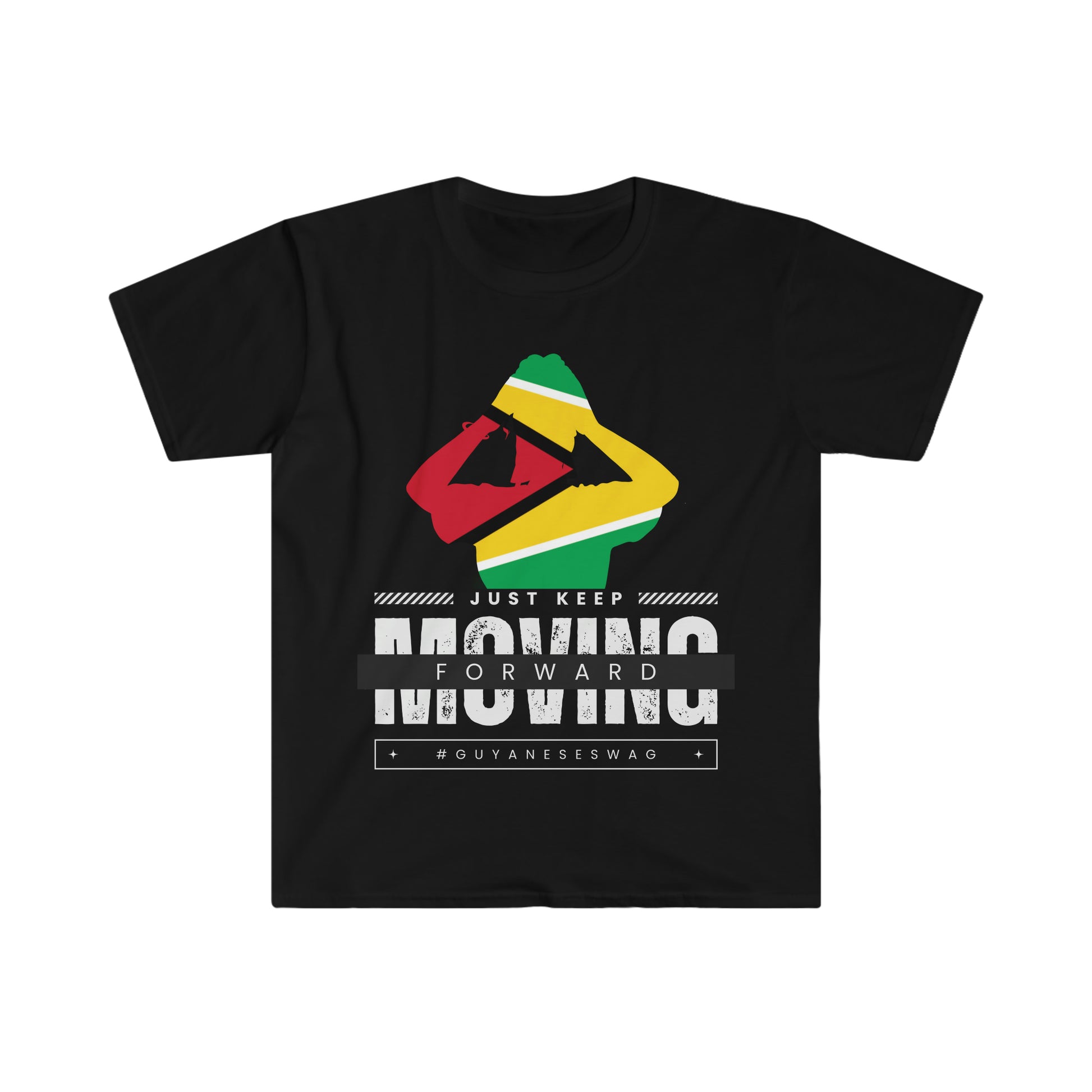 Just Keep Moving Forward Unisex Softstyle T-Shirt by Guyanese Swag