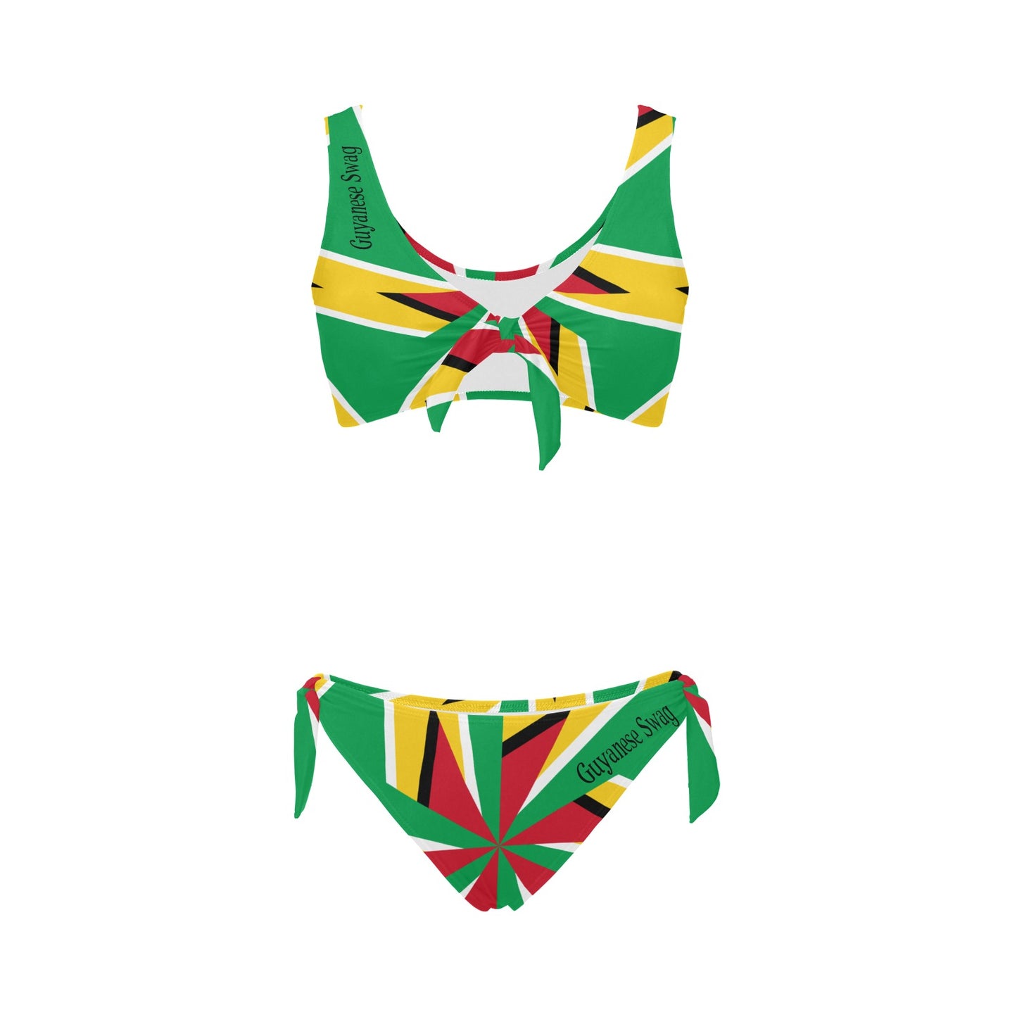 Guyanese Swag Front Bow Tie Bikini Swimsuit - Stylish and Flattering Beachwear