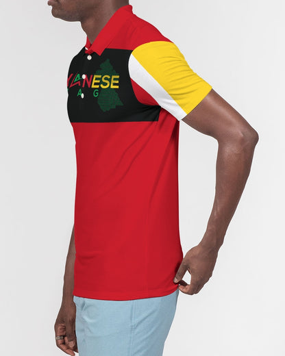 Red Guyanese Swag™ Men's Slim Fit Short Sleeve Polo.