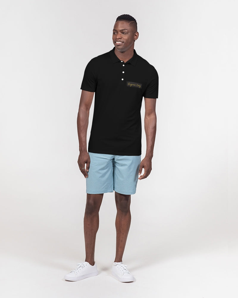Guyanese Swag Minimalist Men's Slim Fit Short Sleeve Polo