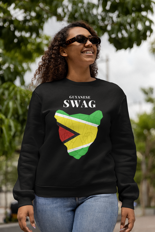 Guyanese Swag Panther Long Sleeve Unisex Premium Crewneck Sweatshirt | Lane Seven