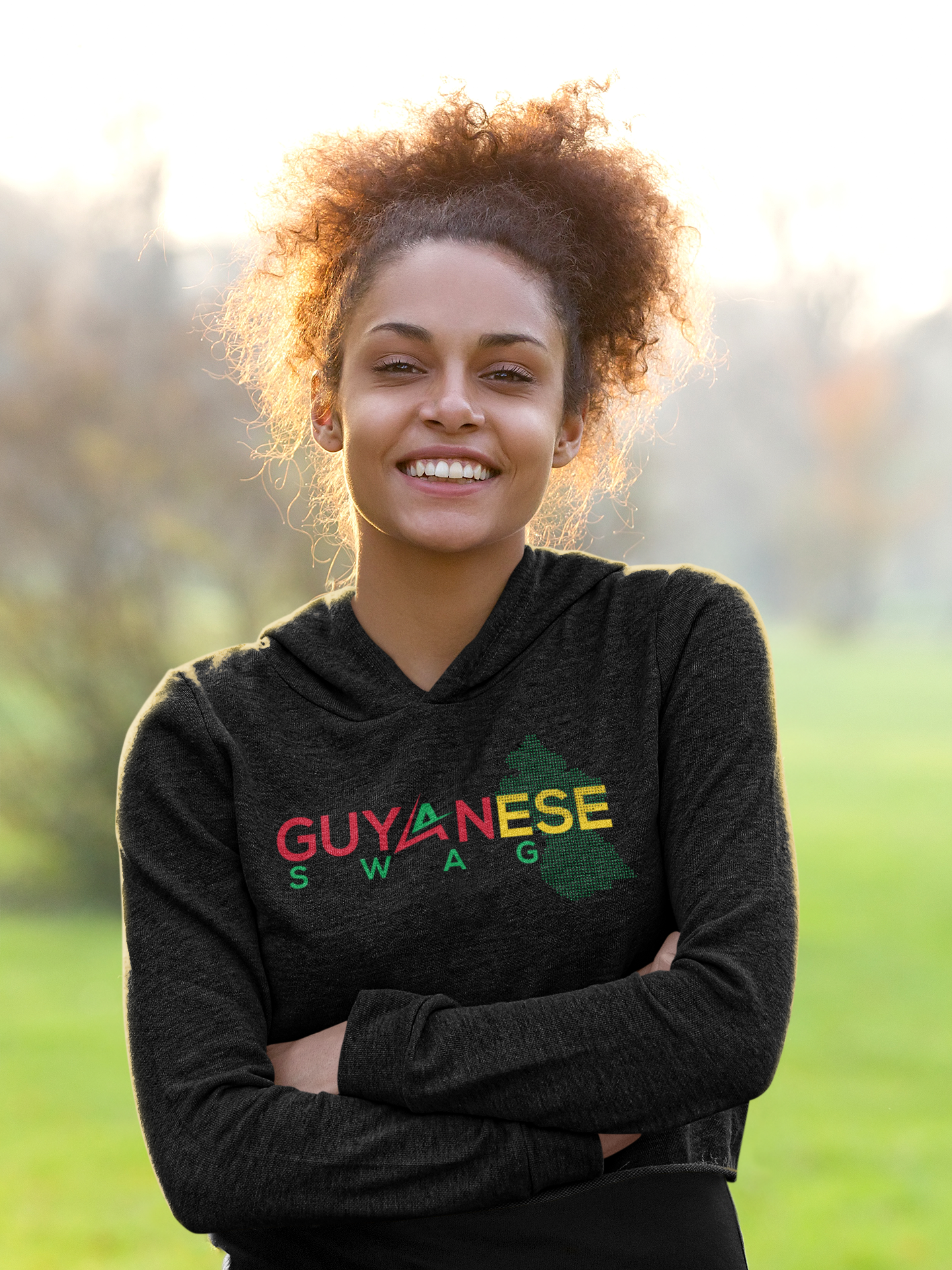 Guyanese Swag Guyana Map Women's Cropped Hoodie