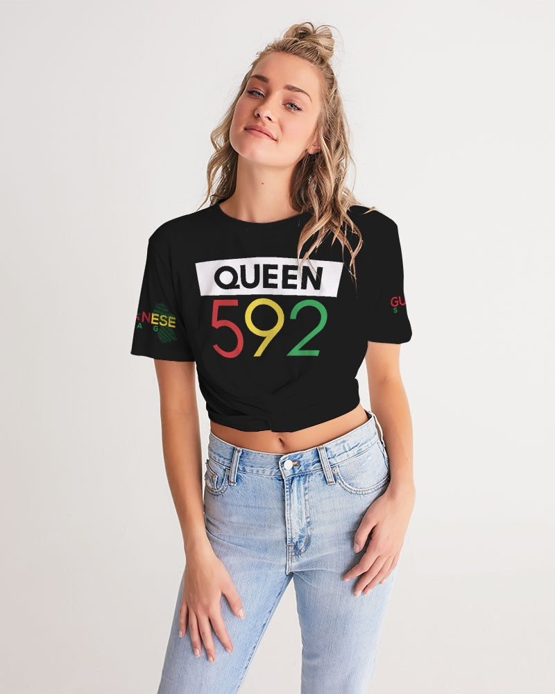 592 Guyanese Swag Women's Twist-Front Cropped Tee